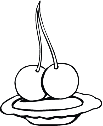 Cherry In A Cream Coloring Page